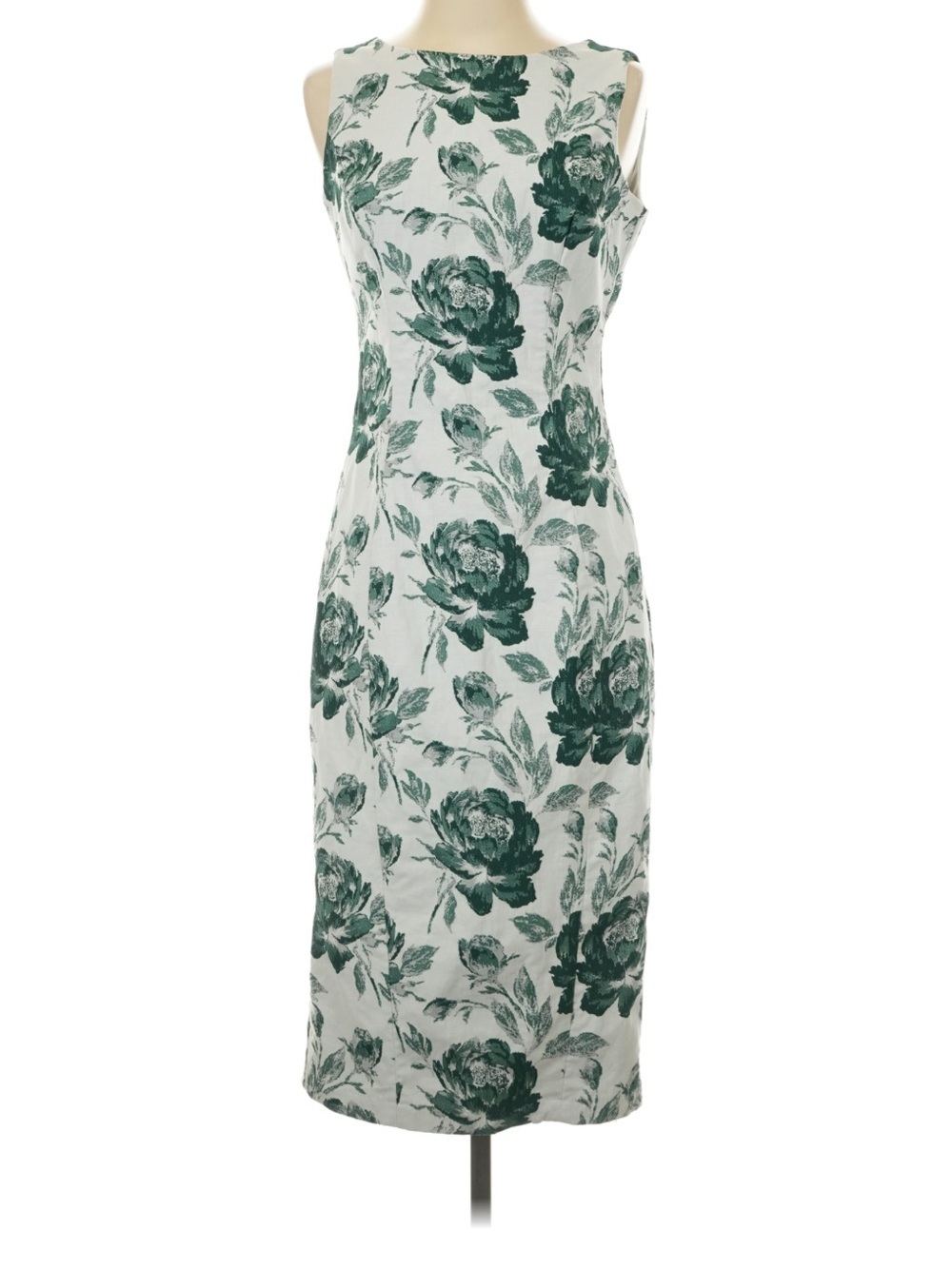 Eva Mendes Green Rose New York & Company Midi Dress with Floral New Holidays